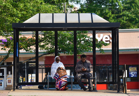 Bus Stop in front of Columbia Pike Plaza